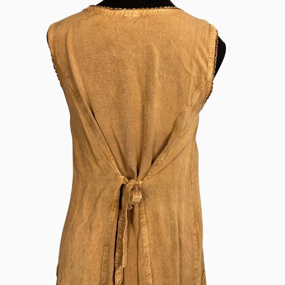 Boho Fairy Embroidered Dress Viscose Festival Tunic Asymmetrical Hem - Picture 6 of 7